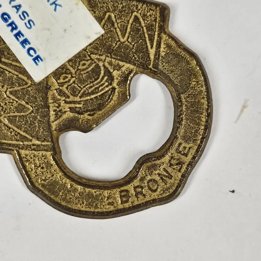 Enamel on Brass Bottle Opener Figural Male Dancer Greece Vintage
